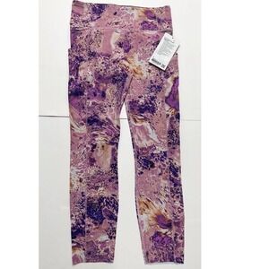 Lululemon Tights Fast Free HR Tight 25" Nulux Size 8 Purple & Pink Multi